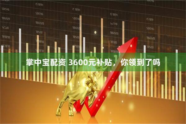 掌中宝配资 3600元补贴，你领到了吗